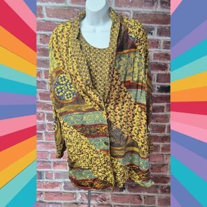 Carole Little Vintage 70s Floral Blazer & Matching Top – Women’s Size 12 USA
